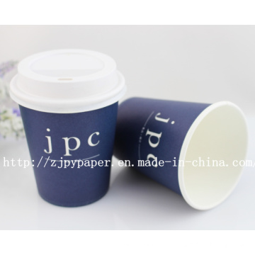 Taza de papel de pared simple impresa personalizada con tapa-Swpc-60